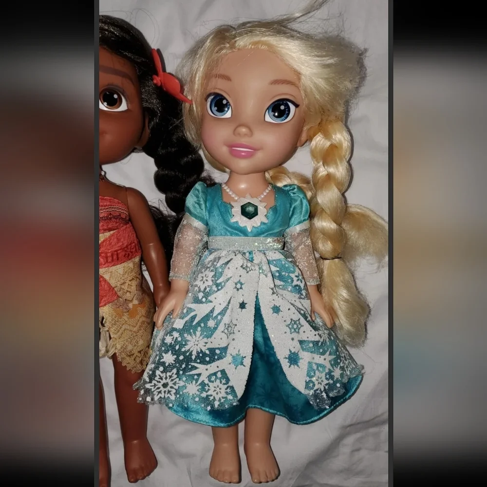 :*3 toddler Disney Princess Doll Baby 13" singing Frozen Elsa Moana & DC batgirl - Picture 4 of 15